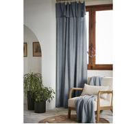 Rideau ajustable 140 x 270 cm - Lyocell Uni Lysandre Stone + 8 Anneaux Pince