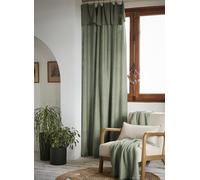 Rideau ajustable 140 x 270 cm - Lyocell Uni Lysandre Thym + 8 Anneaux Pince