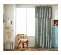 Rideau Ajustable 140 x 300 cm Double Gaze de Coton Vichy VICKIE - Romarin