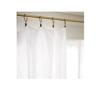 MARGAUX - Rideau Ajustable 140x270cm Lin Lavé Craie + 8 Anneaux Pince -