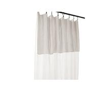 OUREA - Rideau Ajustable 140x300 cm Gaze de Coton Chantilly + 8 Anneaux Pince -