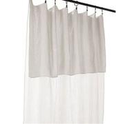 OUREA - Rideau Ajustable 140x300 cm Gaze de Coton Chantilly + 8 Anneaux Pince -