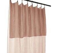 OUREA - Rideau Ajustable 140x300 cm Gaze de Coton Guimauve + 8 Anneaux Pince - Altobuy