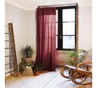 Rideau Ajustable 140x300 cm Gaze de Coton Lie De Vin