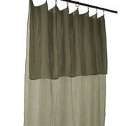 OUREA - Rideau Ajustable 140x300 cm Gaze de Coton Romarin + 8 Anneaux Pince - Altobuy