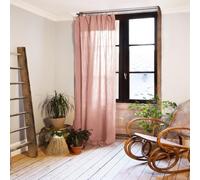 Rideau Ajustable 140x300 cm Gaze de Coton Rose