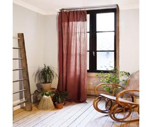 Rideau Ajustable 140x300 cm Gaze de Coton Terracotta
