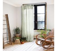 Rideau Ajustable 140x300 cm Gaze de Coton Vert d’Eau