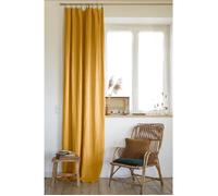 Rideau ajustable + 8 anneaux pince 140 x 270 cm lin lavé français luxe soline Jaune