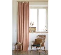 Rideau ajustable + 8 anneaux pince 140 x 270 cm - Lin lavé SOLINE - Vieux Rose