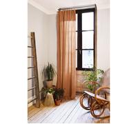 Rideau ajustable + 8 anneaux pince 140 x 300 cm - Gaze de coton GAÏA - Abricot