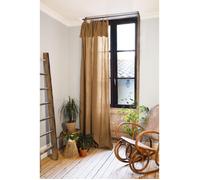 Rideau ajustable + 8 anneaux pince - Gaze de coton - 140 x 300 cm - Camel - Gaïa