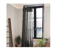 Rideau ajustable + 8 anneaux pince gaze de coton 140 x 300 cm granit Anthracite