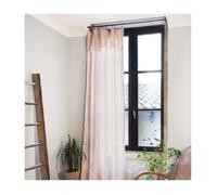 Rideau ajustable + 8 anneaux pince - Gaze de coton - 140 x 300 cm - Rose - Gaïa