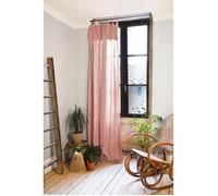 Rideau ajustable + 8 anneaux pince - Gaze de coton - 140 x 300 cm - Rose pêche - Gaïa