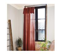 Rideau ajustable + 8 anneaux pince - Gaze de coton - 140 x 300 cm - Terracotta - Gaïa