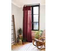 Rideau ajustable + 8 anneaux pince gaze de coton luxe 140 x 300 cm Gaia Bordeaux