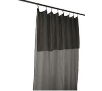 Rideau ajustable - GAIA - Granit - 140 x 300 cm - 100% coton - 8 anneaux pince