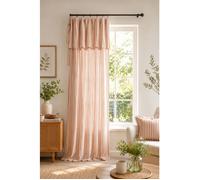 Rideau Ajustable Gaze de Coton 140 x 300 cm Abricot avec 8 Anneaux - LIVIA