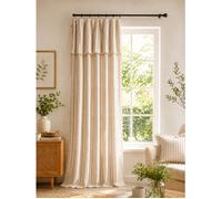 Rideau Ajustable Gaze de Coton 140 x 300 cm Ficelle avec 8 Anneaux - LIVIA