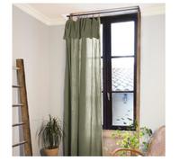 Rideau ajustable - Romarin - Gaze de coton - 140 x 300 cm - 8 anneaux pince - Vert