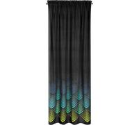 Rideau Angelina 140X270 cm en velours noir avec impression de rubans