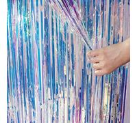 Rideau Anniversaire Irisé - Serpentins Fond Photobooth Métallique Frange Decoration Anniversaire Fête pour Kpop Reine des Neiges Congelé Sirène Fille Princesse Mer Fête