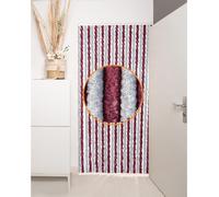 Rideau anti-insectes Rideau de porte Fil Flausch 100x200cm Protection contre les mouches Gris/Bordeaux