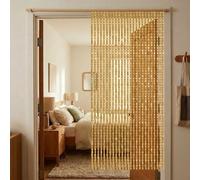Rideau Anti-insectes, Rideau de Porte Perle de Bambou Naturel,Rideaux de Perles Bois Suspendus Décoration,Séparateur de Pièce Réutilisable Pour Couloir Entrée Salon(Original Wood,80x180cm)