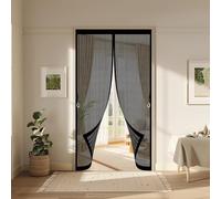 Rideau Anti Mouche 100 x 212 cm Fermeture Automatique, Perçage Maille Ultra Fine, Aimants Plus Forts, Installation Adhésive Moustiquaire Fenetre Aimantée pour Couloirs, Portes, Noir