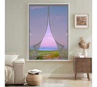 Rideau Anti Mouche 102 x 88 cm Anti Mouche Maille Ultra Fine, Protection Contre Les Moustiques, Fermeture Automatique Rideau Moustique pour Tous Types de Fenêtres, Gris