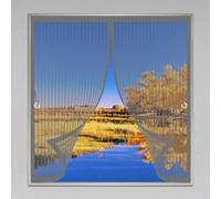 Rideau Anti Mouche 109 x 101 cm Anti Mouche Maille Ultra Fine, Protection Contre Les Moustiques, Fermeture Automatique Rideau Moustique pour Tous Types de Fenêtres, Gris