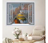 Rideau Anti Mouche 138 x 141 cm Maille Ultrarésistante, Joint Magnétique de Haut en Bas, Garde L'Air Frais à L'Intérieur Rideau Anti Moustique pour Tous Types de Fenêtres, Gris