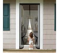 Rideau Anti Mouche 140 x 190 cm Sans Perçage, Fermeture Automatique, Maintient L'Air Frais à L'Intérieur, Anti-Insectes Moustiquaire Porte Aimantée pour Porte, Couloirs, Noir