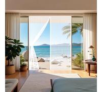 Rideau Anti Mouche 147 x 228 cm Fermeture Automatique, Sans Perçage, Montage Facile Puissants Aimants, Anti Mouches et Insectes Porte Moustiquaire Fenêtre pour Patio, Blanc