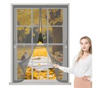 Rideau Anti Mouche 168 x 164 cm Maille Ultrarésistante, Joint Magnétique de Haut en Bas, Garde L'Air Frais à L'Intérieur Rideau Anti Moustique pour Tous Types de Fenêtres, Gris