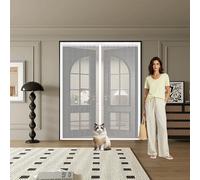 Rideau Anti Mouche 290 x 290 cm Anti Mouches et Insectes, Fermeture à Scratch, Sans Perçage, Puissants Aimants, Rideau Magnétique Anti-Insectes pour Balcon, Chambre, Blanc