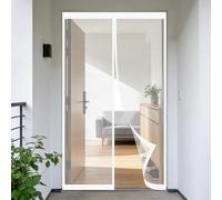 Rideau Anti Mouche 60 x 100 cm Sans Perçage, Fermeture Automatique, Maintient L'Air Frais à L'Intérieur, Anti-Insectes Porte Moustiquaire Magnétique pour Porte, Couloirs, Blanc