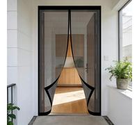Rideau Anti Mouche 70 x 130 cm Sans Perçage, Fermeture Automatique, Maintient L'Air Frais à L'Intérieur, Anti-Insectes Magnétique Moustiquaire Porte pour Porte, Couloirs, Noir