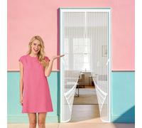 Rideau Anti Mouche 81 x 234 cm Ne Nécessite Aucun Perçage et Grâce Au Montage Facile Rideaux Anti Mouches et Insect Sans Perçage Idéale pour Balcons, Caves, Chambres, Blanc