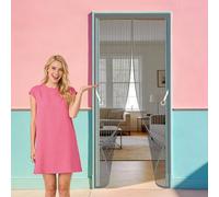 Rideau Anti Mouche 85 x 234 cm Ne Nécessite Aucun Perçage et Grâce Au Montage Facile Rideaux Anti Mouches et Insect Sans Perçage Idéale pour Balcons, Caves, Chambres, Gris