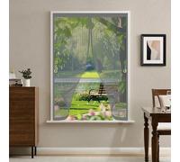 Rideau Anti Mouche 85 x 90 cm Anti Mouche Maille Ultra Fine, Protection Contre Les Moustiques, Fermeture Automatique Rideau Moustique pour Tous Types de Fenêtres, Gris