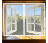 Rideau Anti Mouche 90 x 100 cm Sans Perçage, Fermeture Automatique, Maintient L'Air Frais à L'Intérieur, Anti-Insectes Moustiquaire Porte Aimantée pour Porte Exterieur, Blanc