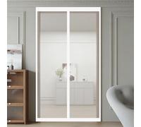 Rideau Anti Mouche 90 x 100 cm Sans Perçage, Fermeture Automatique, Maintient L'Air Frais à L'Intérieur, Anti-Insectes Magnétique Moustiquaire Porte pour Porte, Couloirs, Blanc