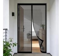 Rideau Anti Mouche 90 x 110 cm Sans Perçage, Fermeture Automatique, Maintient L'Air Frais à L'Intérieur, Anti-Insectes Porte Moustiquaire Magnétique pour Porte, Couloirs, Noir