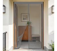 Rideau Anti Mouche 90 x 120 cm Sans Perçage, Fermeture Automatique, Maintient L'Air Frais à L'Intérieur, Anti-Insectes Rideaux Anti Mouches pour Porte, Couloirs, Gris