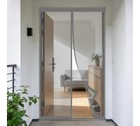 Rideau Anti Mouche 90 x 220 cm Sans Perçage, Fermeture Automatique, Maintient L'Air Frais à L'Intérieur, Anti-Insectes Porte Moustiquaire Magnétique pour Porte, Couloirs, Gris