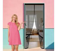 Rideau Anti Mouche 93 x 234 cm Ne Nécessite Aucun Perçage et Grâce Au Montage Facile Rideaux Anti Mouches et Insect Sans Perçage Idéale pour Balcons, Caves, Chambres, Noir