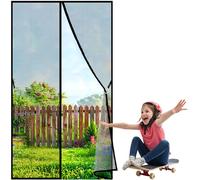 Rideau Anti Mouche MagnéTique, 95x230cm Rideau De Porte Moustiquaire de Porte Fermeture Automatique pour d Entrée Intérieur Patio JPP1k Noir