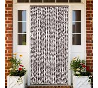 vidaXL Moustiquaire pour porte – Rideau Chenille – Marron et blanc – 90x220 cm